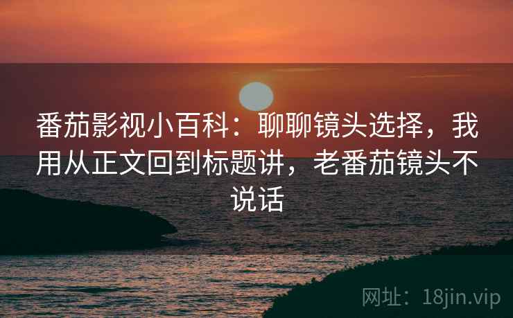 番茄影视小百科：聊聊镜头选择，我用从正文回到标题讲，老番茄镜头不说话